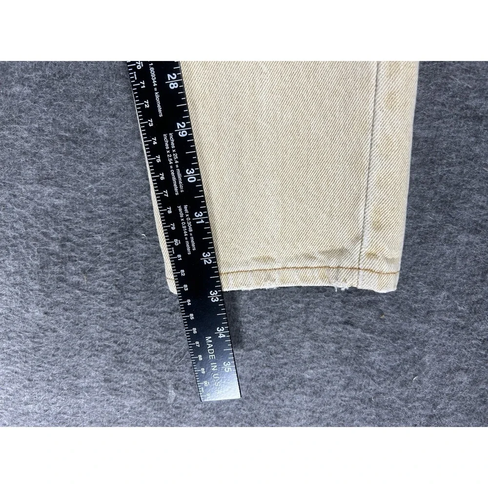 Vintage 90s Levi's 550 Jeans Mens‎ 28x33 (Tag 29x34) Beige Denim made in usa